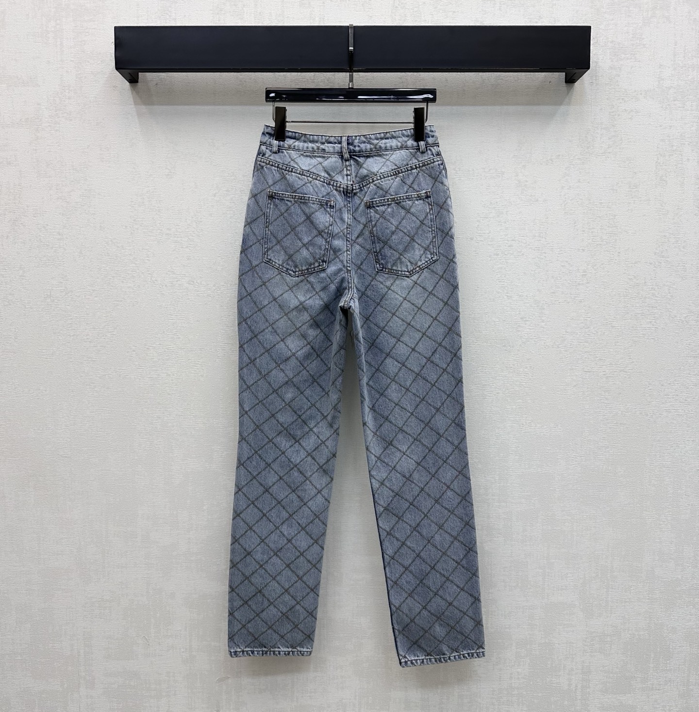 Chanel Blue Diamond Stitch Straight Leg Jeans