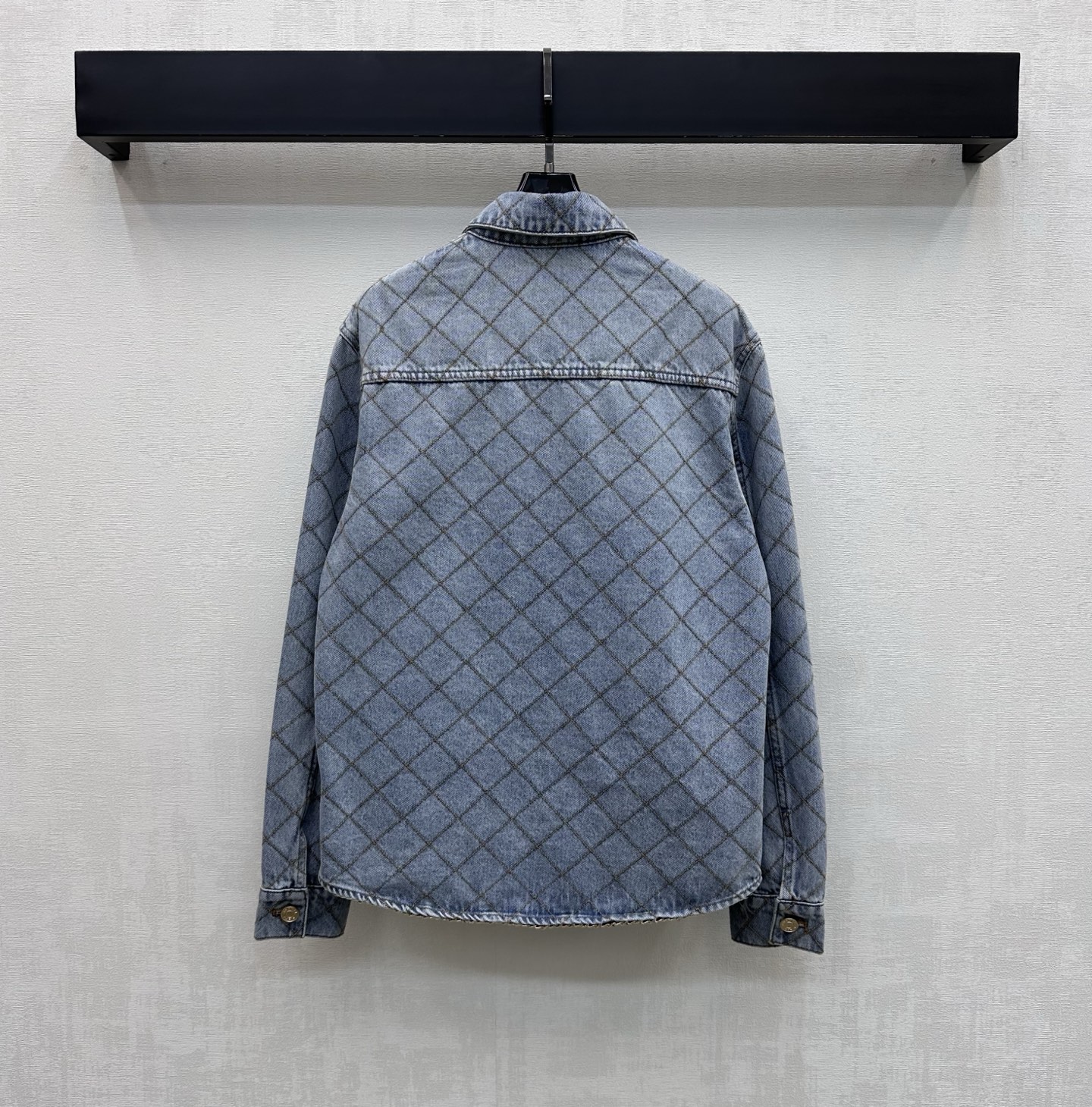 Chanel Light Blue Diamond Stitch Denim Shirt Jacke