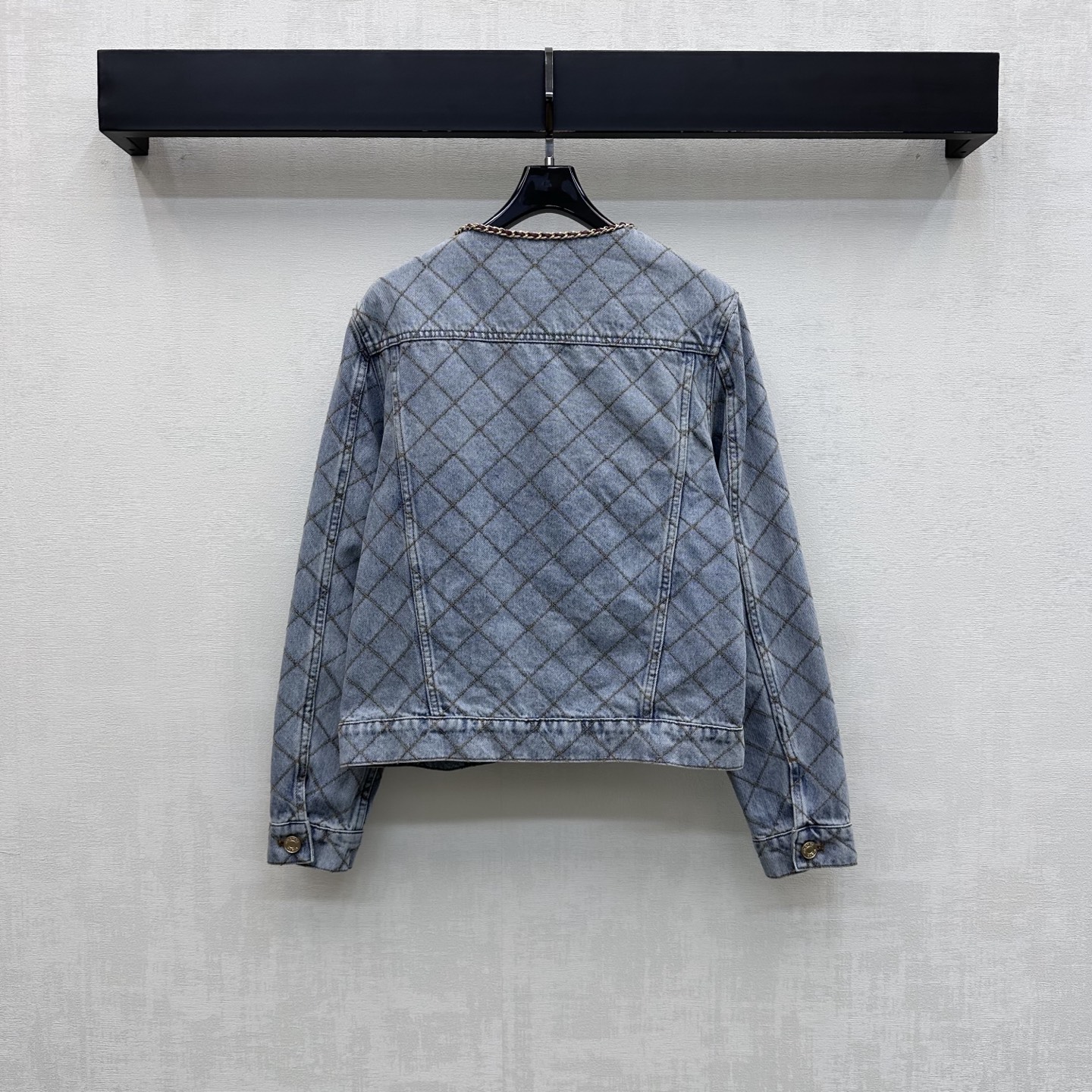 Chanel Diamond Stitch Chain Trim Cropped Jacket