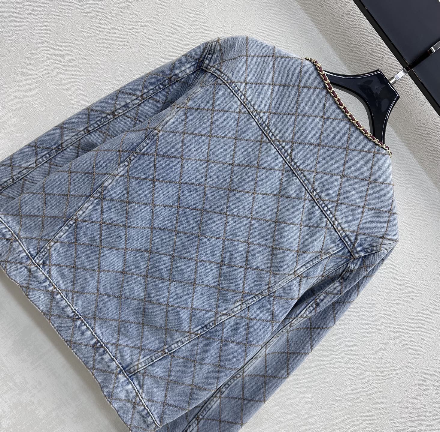 Chanel Diamond Stitch Chain Trim Cropped Jacket