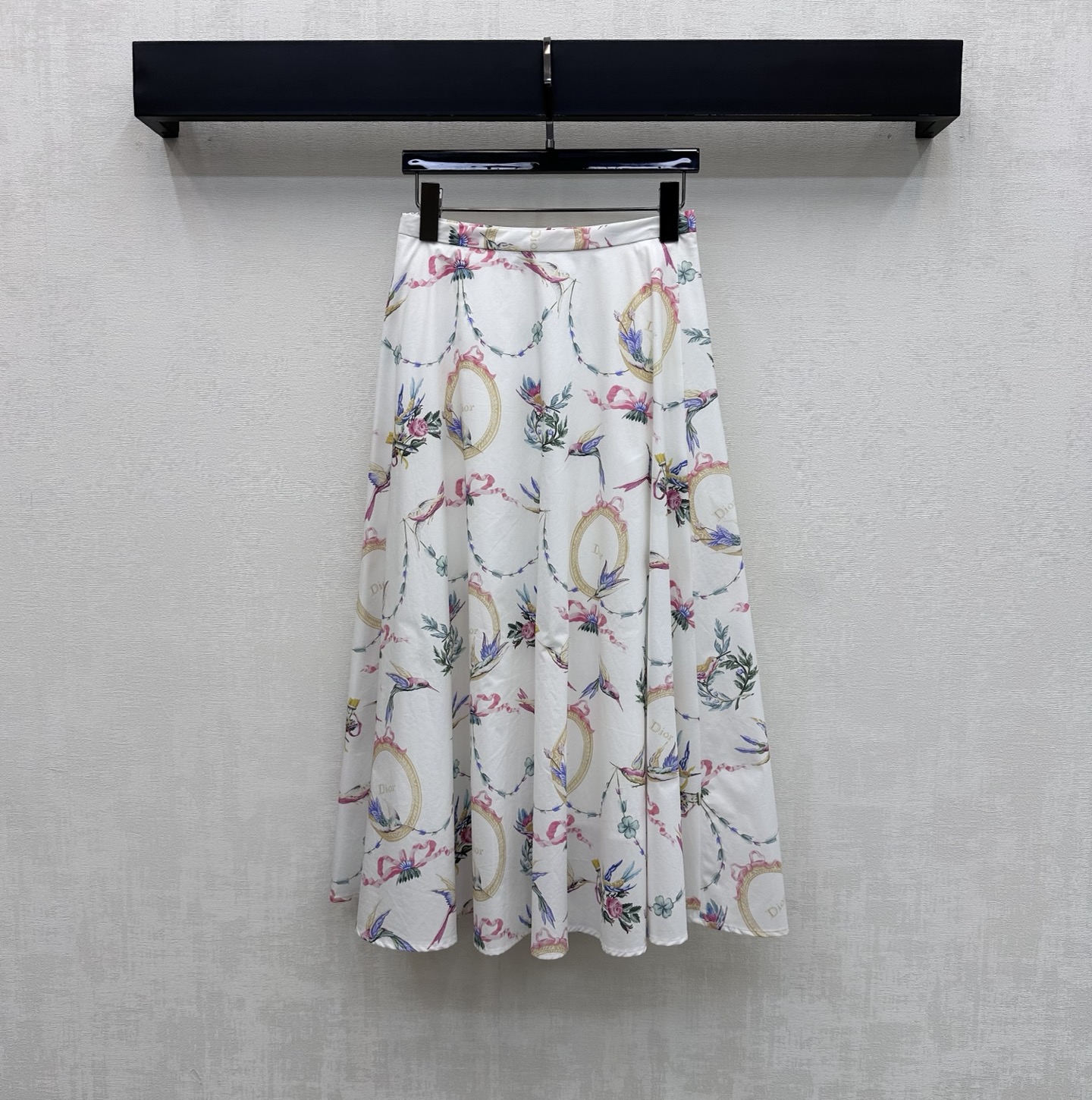 Dior Hummingbird Print Midi Skirt