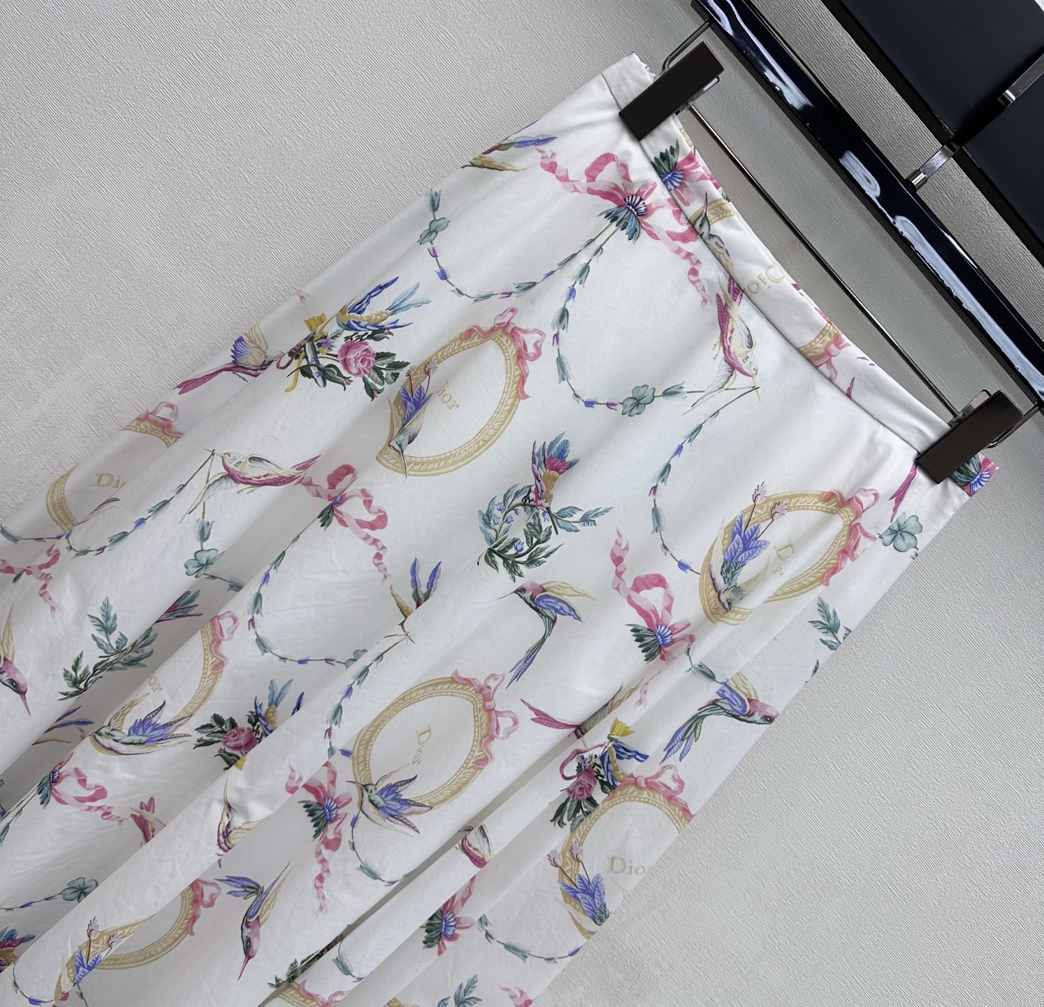 Dior Hummingbird Print Midi Skirt