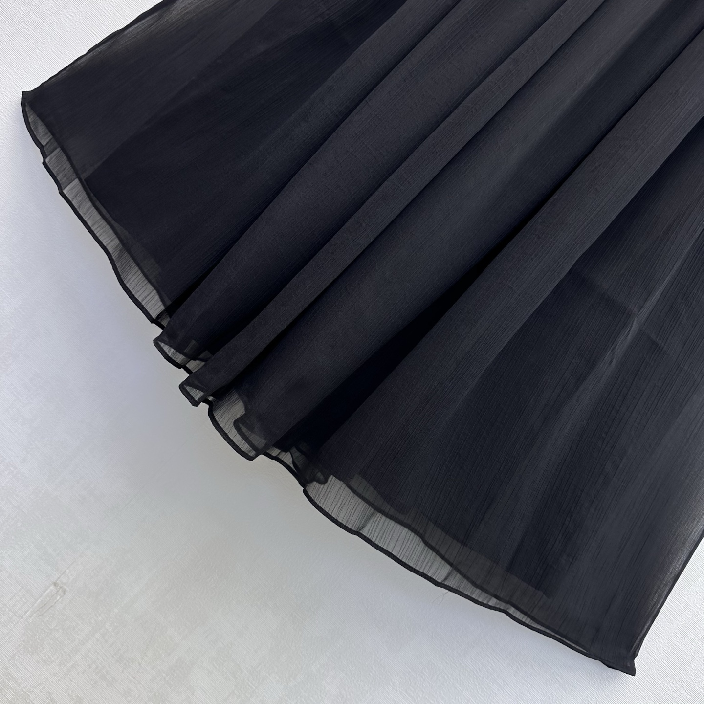 DIOR Black Chiffon Flowy Midi Skirt