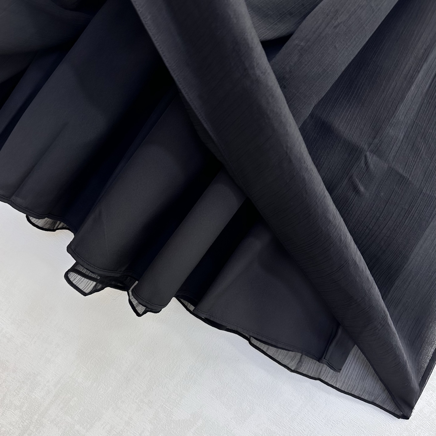 DIOR Black Chiffon Flowy Midi Skirt