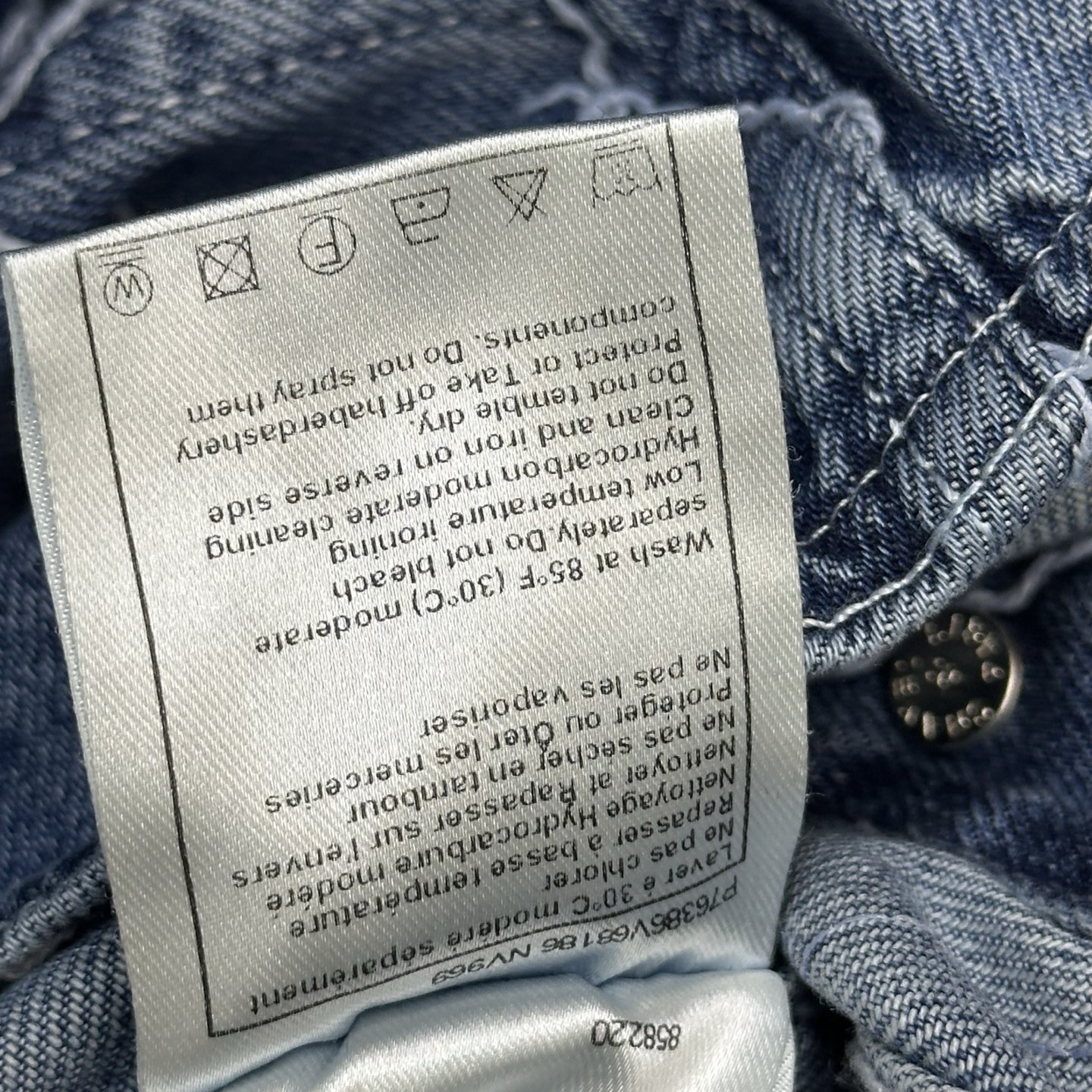 Chanel Blue Diamond Stitch Cropped Denim Jacket