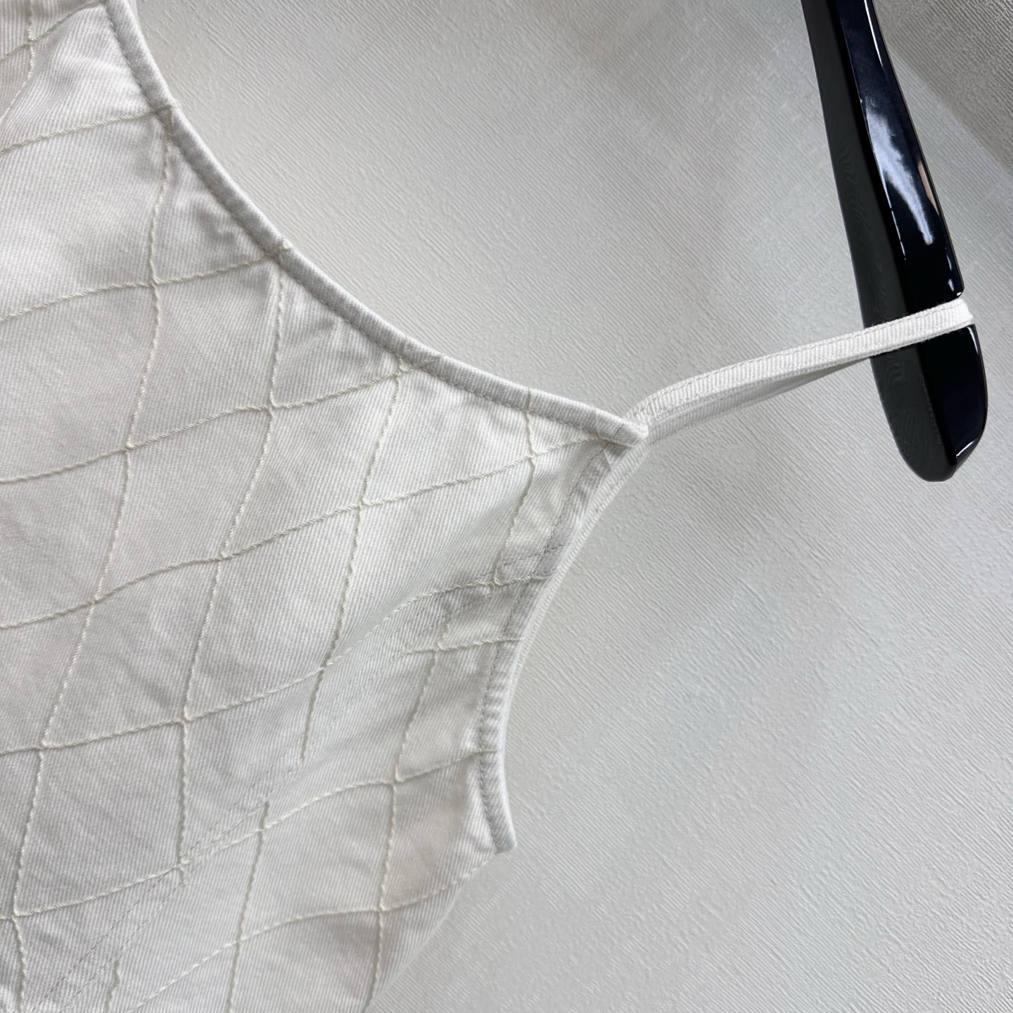 Chanel White Diamond Stitch Camisole Top