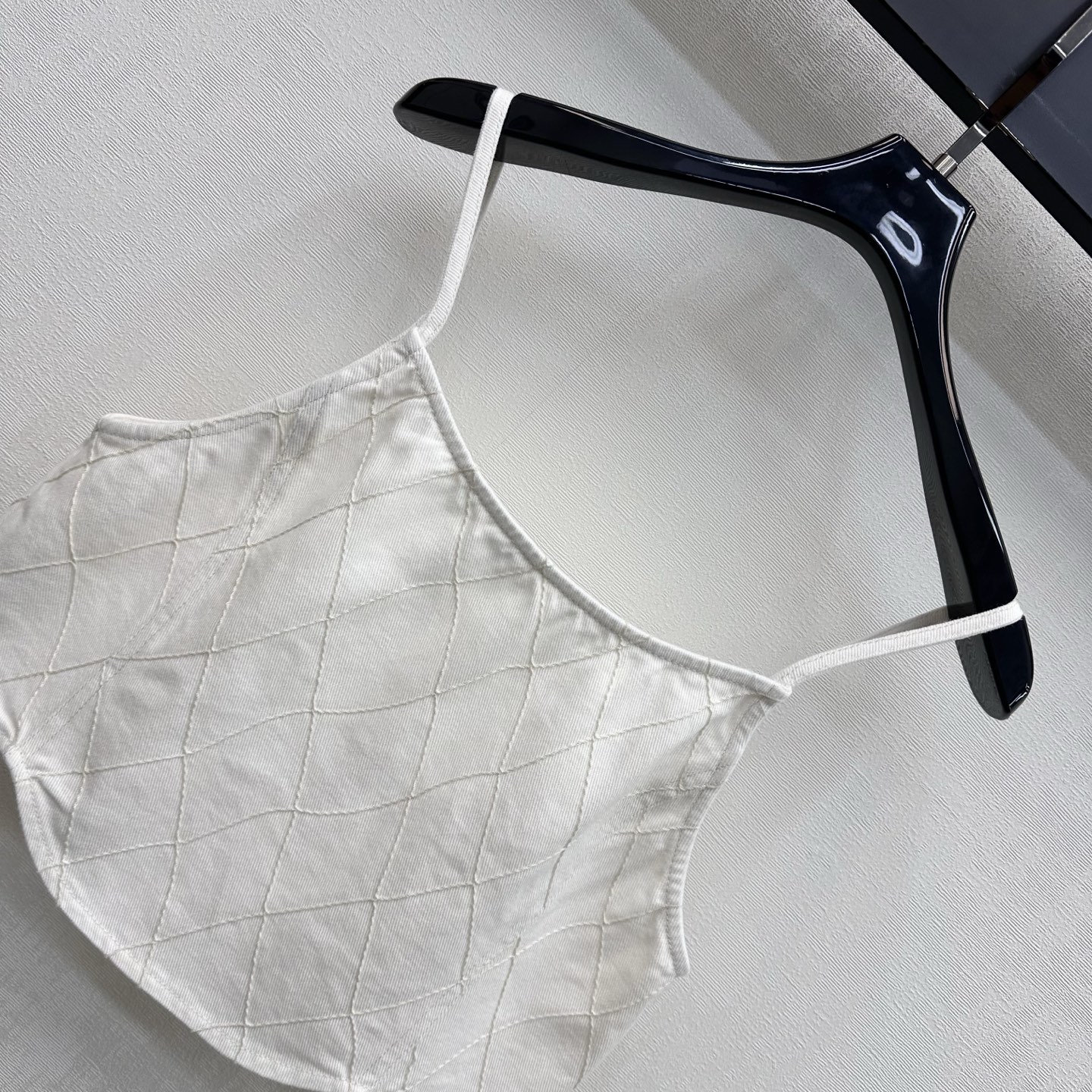 Chanel White Diamond Stitch Camisole Top