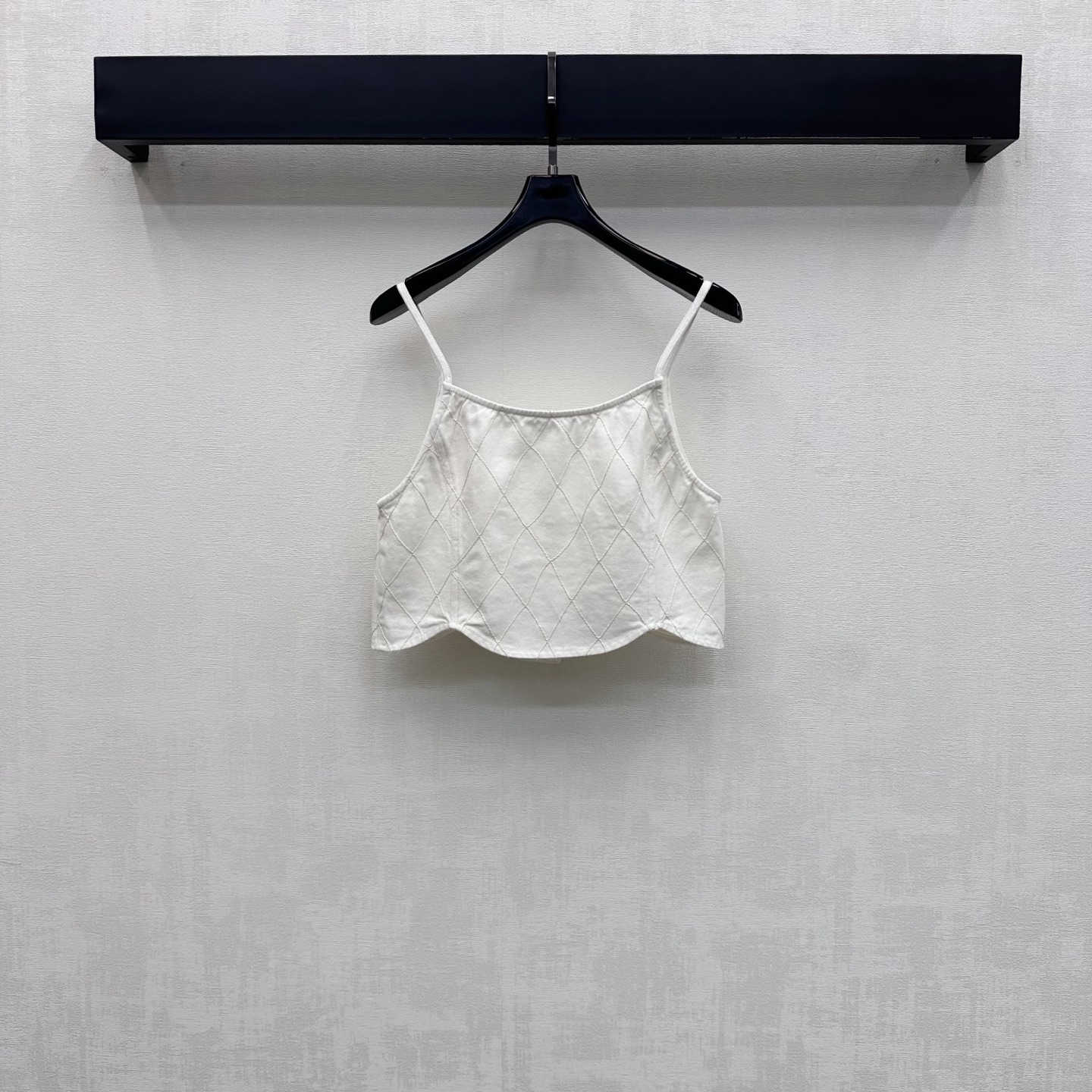 Chanel White Diamond Stitch Camisole Top