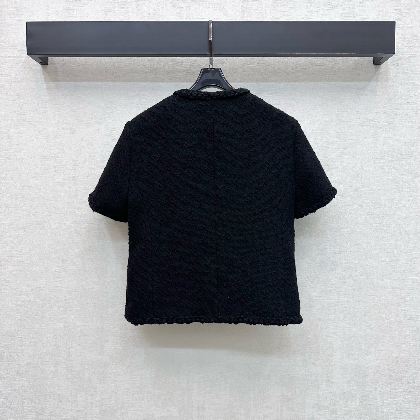 Chanel Black Short Sleeve Tweed Jacket