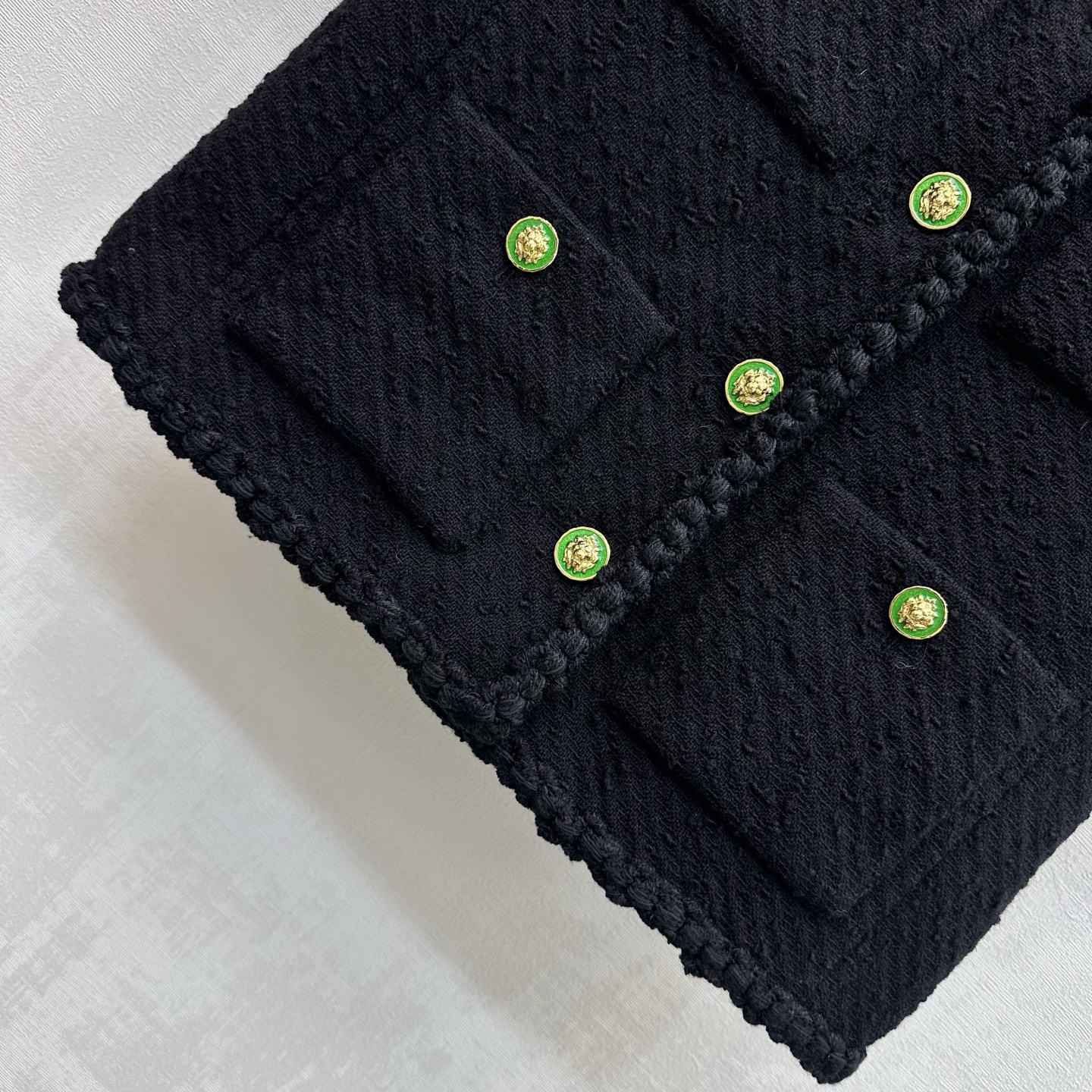 Chanel Black Short Sleeve Tweed Jacket