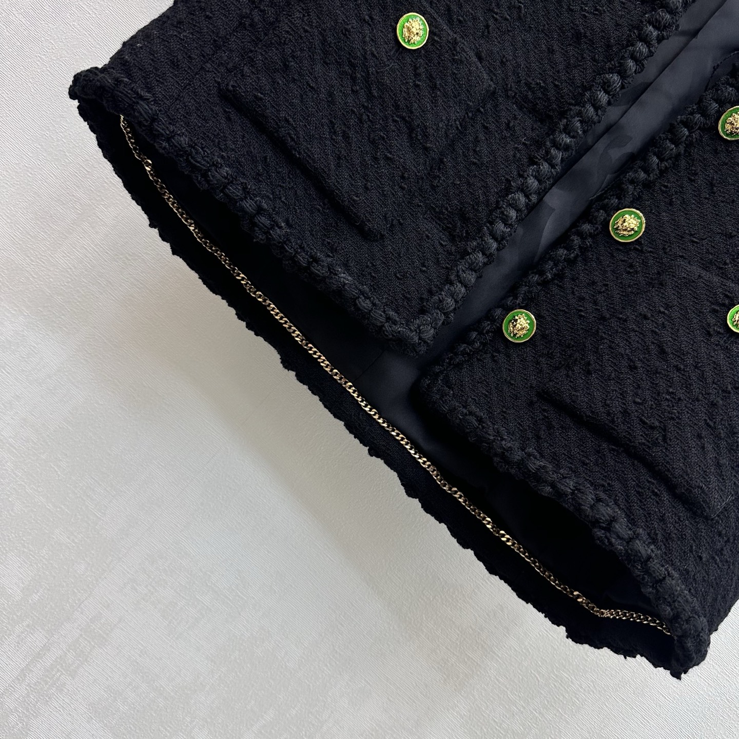 Chanel Black Short Sleeve Tweed Jacket