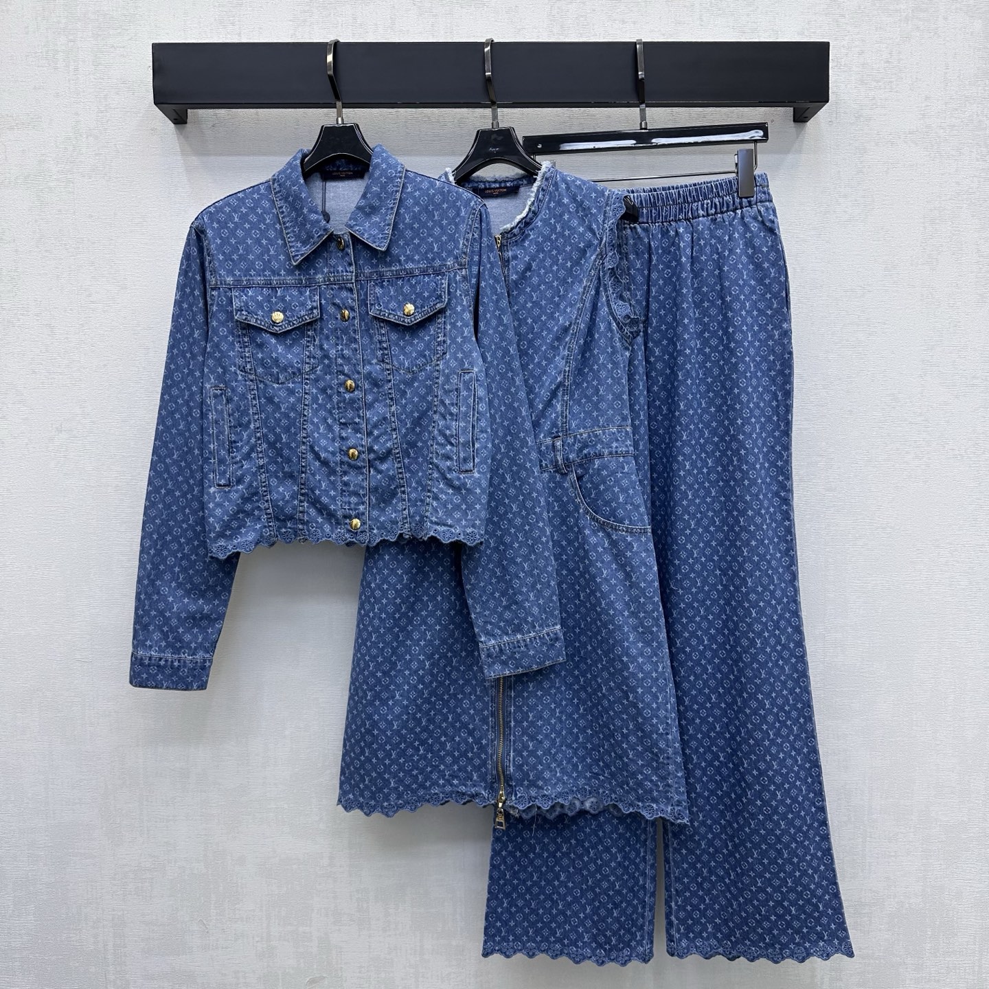 louis vuitton monogram jacquard straight jeans