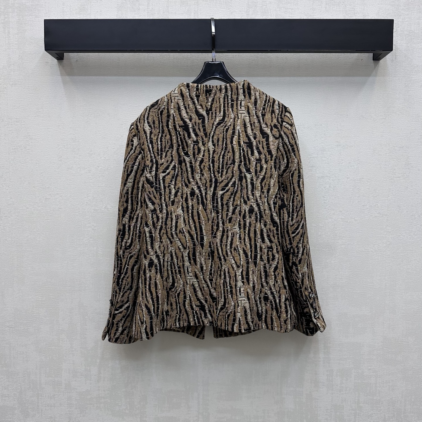 CHANEL Abstract Print Bow Neck Blouse