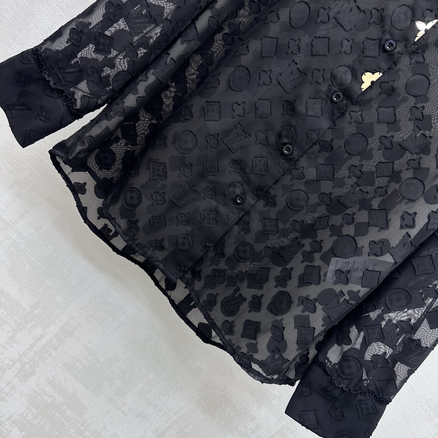 louis vuitton monogram lace long sleeved shirt