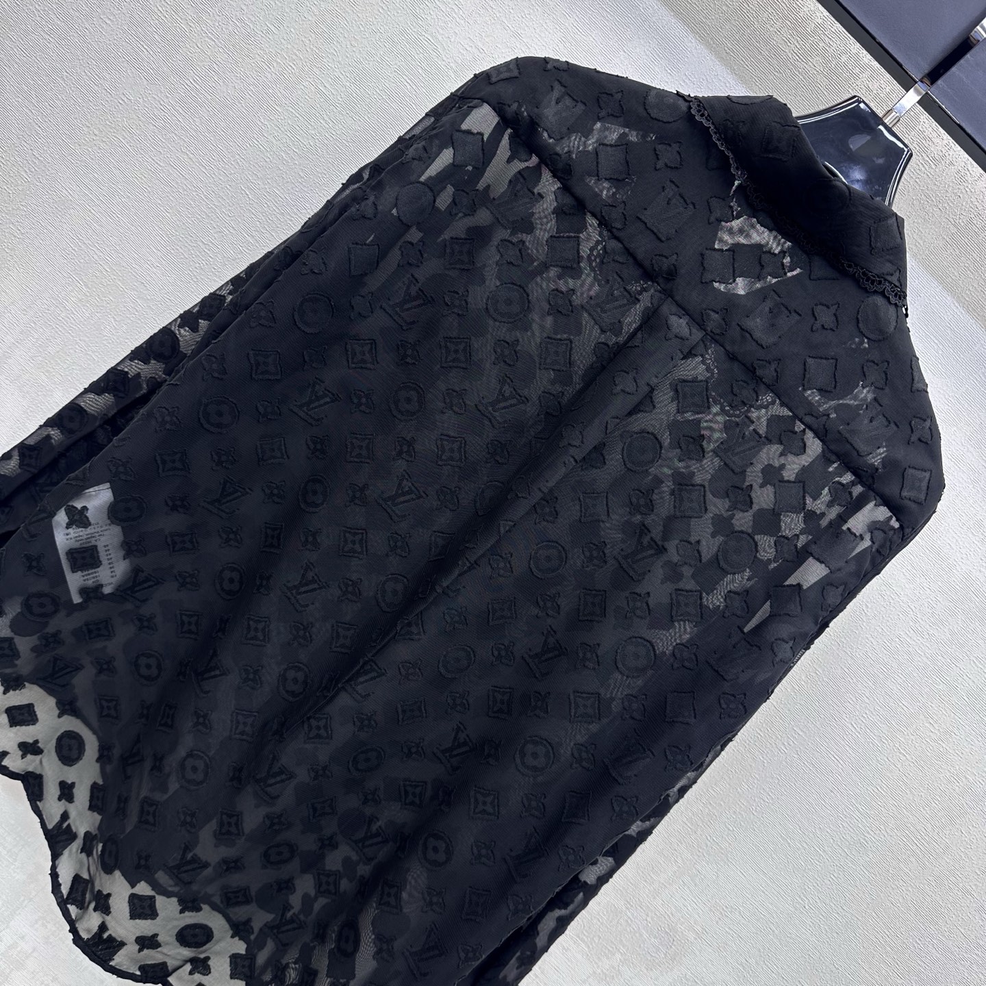 louis vuitton monogram lace long sleeved shirt