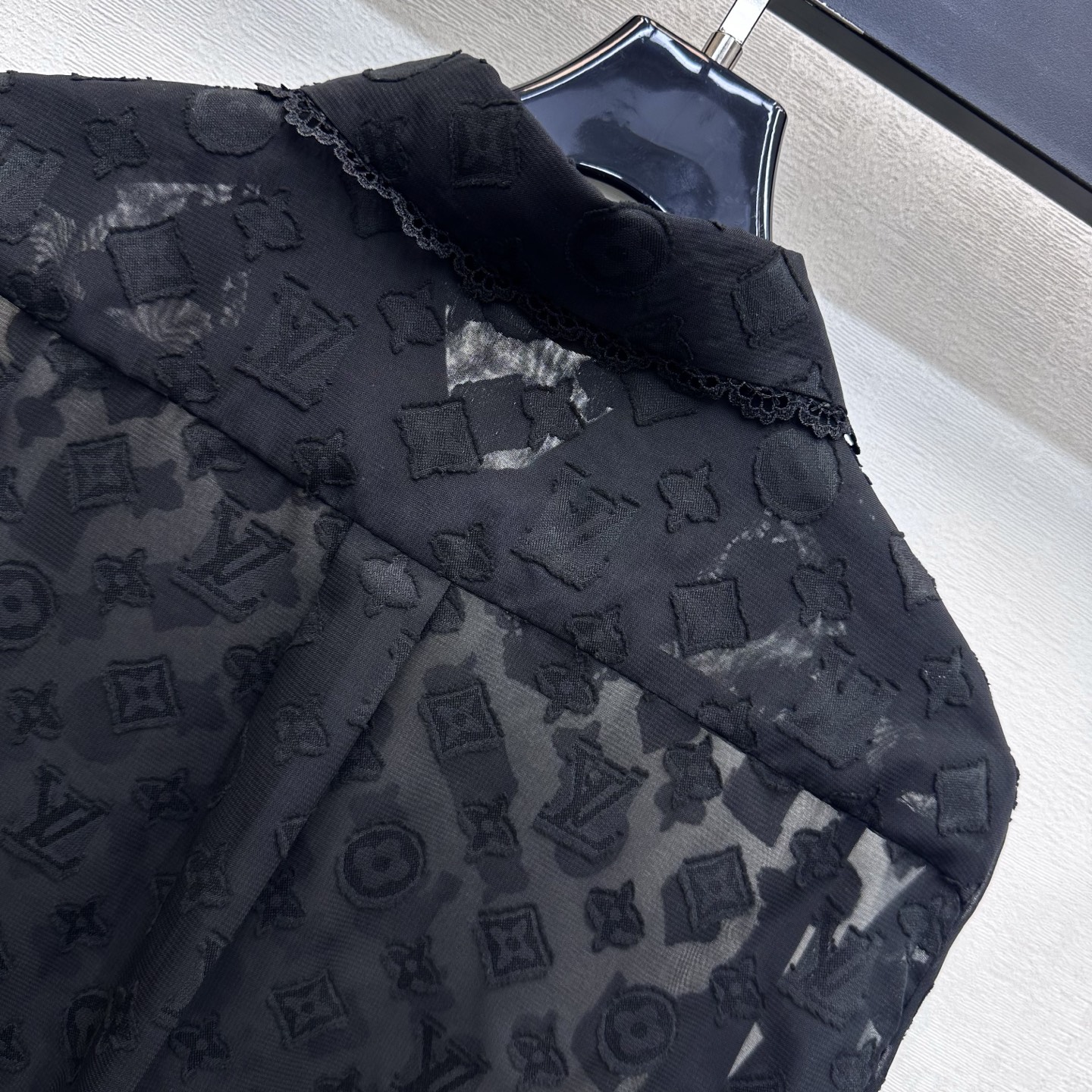 louis vuitton monogram lace long sleeved shirt