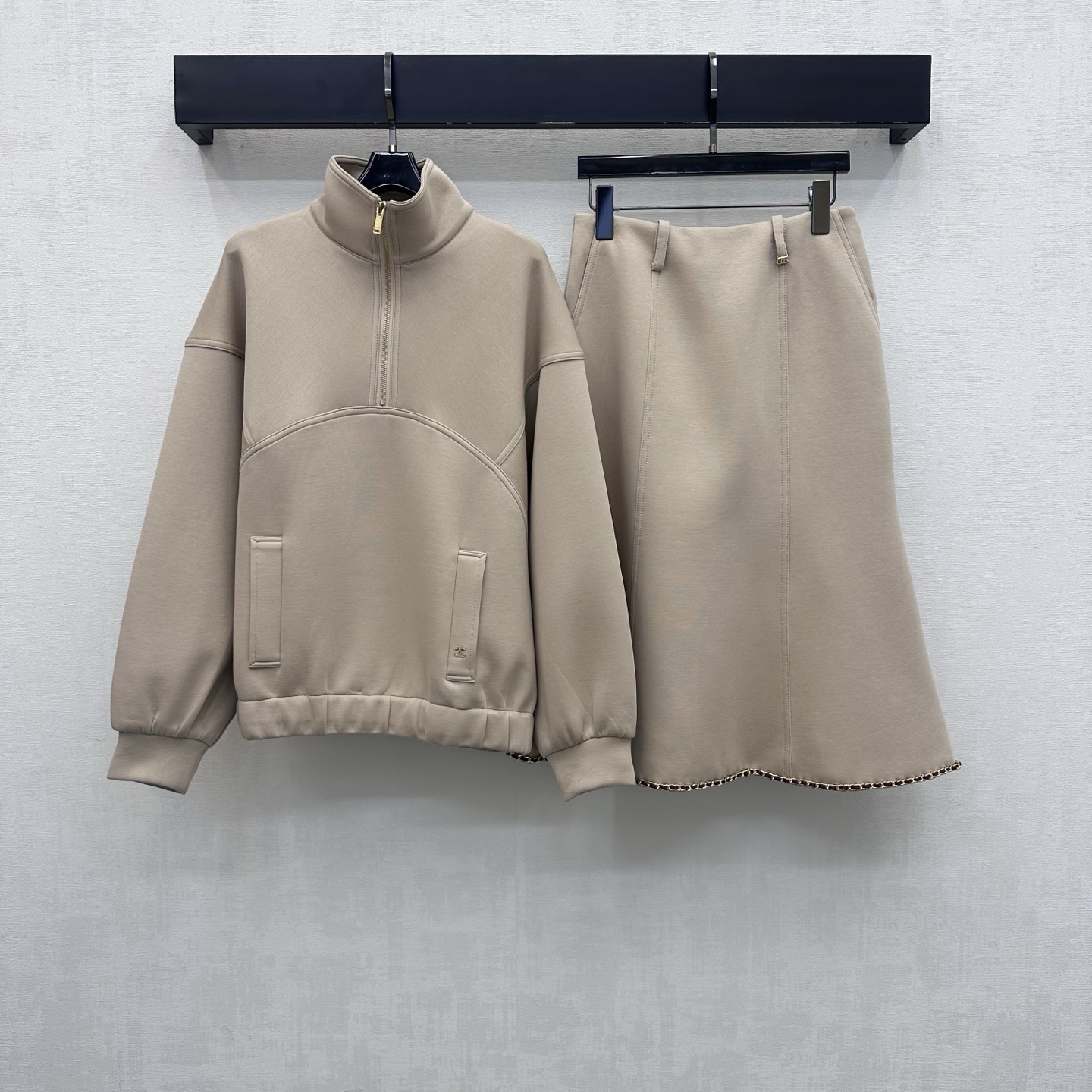 chanel double c zip jacket mermaid skirt set