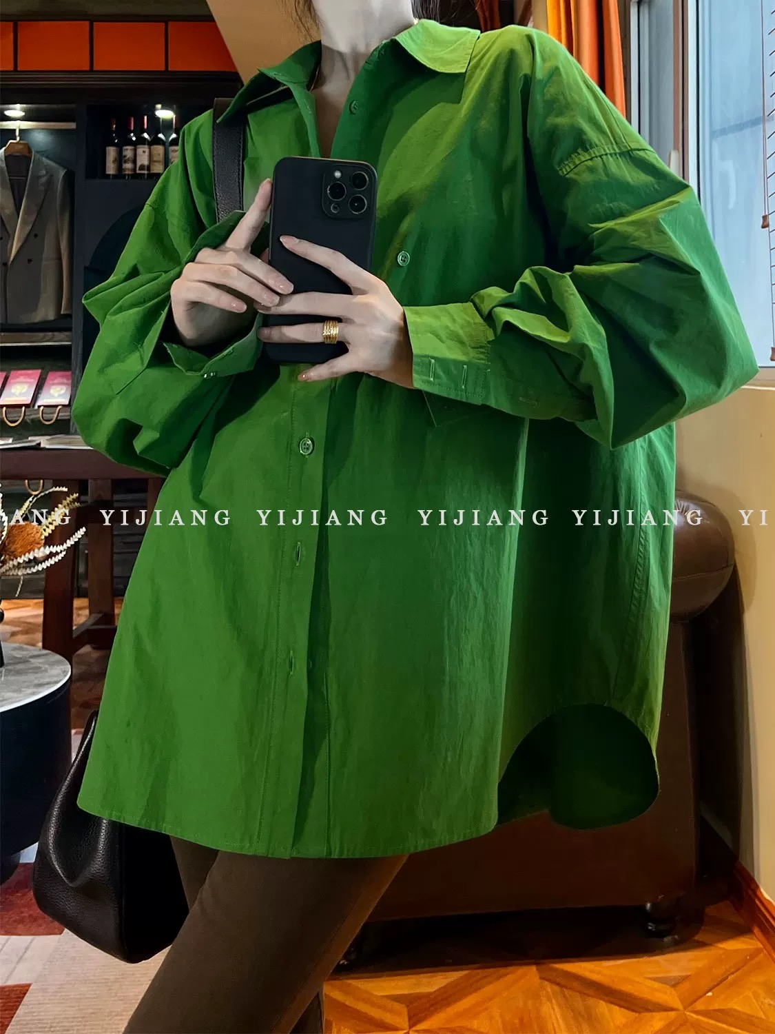 High-Quality Women’s BV Packaged Green Shirt: Fashionable and Versatile Statement Piece - 图片 3