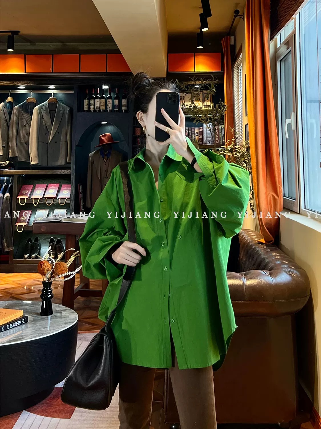 High-Quality Women’s BV Packaged Green Shirt: Fashionable and Versatile Statement Piece - 图片 1