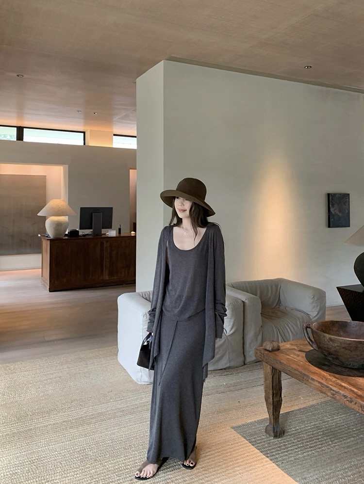 High-End Quality Women’s Clothing: Comfortable and Stylish Daily Commuter Wear in Grey/Tan – Sizes SMLXL - 图片 8