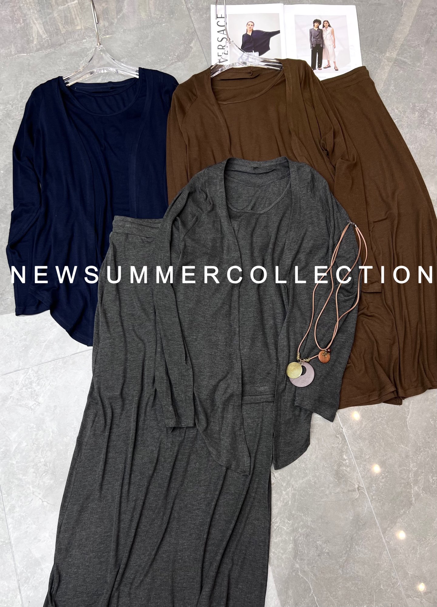 High-End Quality Women’s Clothing: Comfortable and Stylish Daily Commuter Wear in Grey/Tan – Sizes SMLXL - 图片 9