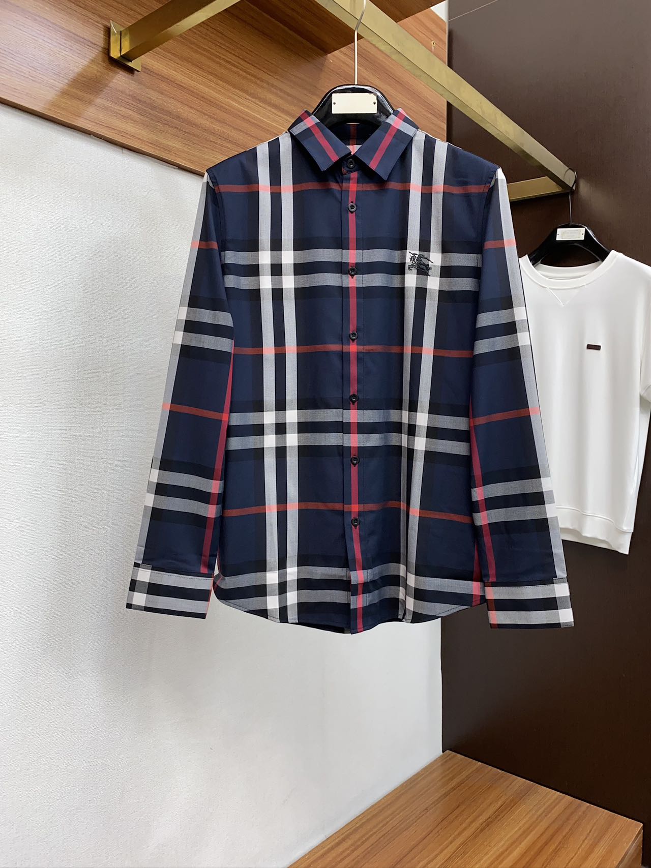 巴宝莉 两色高档品质格子商务百搭休闲长袖衬衫 M-3xL