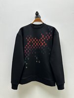 Louis Vuitton Clothing Sweatshirts Black Embroidery Unisex Fabric
