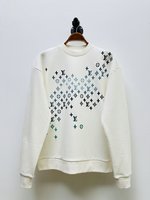 Louis Vuitton Clothing Sweatshirts Beige White Embroidery Unisex Cotton Fabric