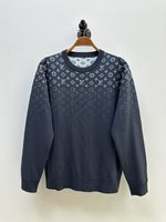 Louis Vuitton Clothing Knit Sweater Black Grey Unisex Cotton Knitting Casual