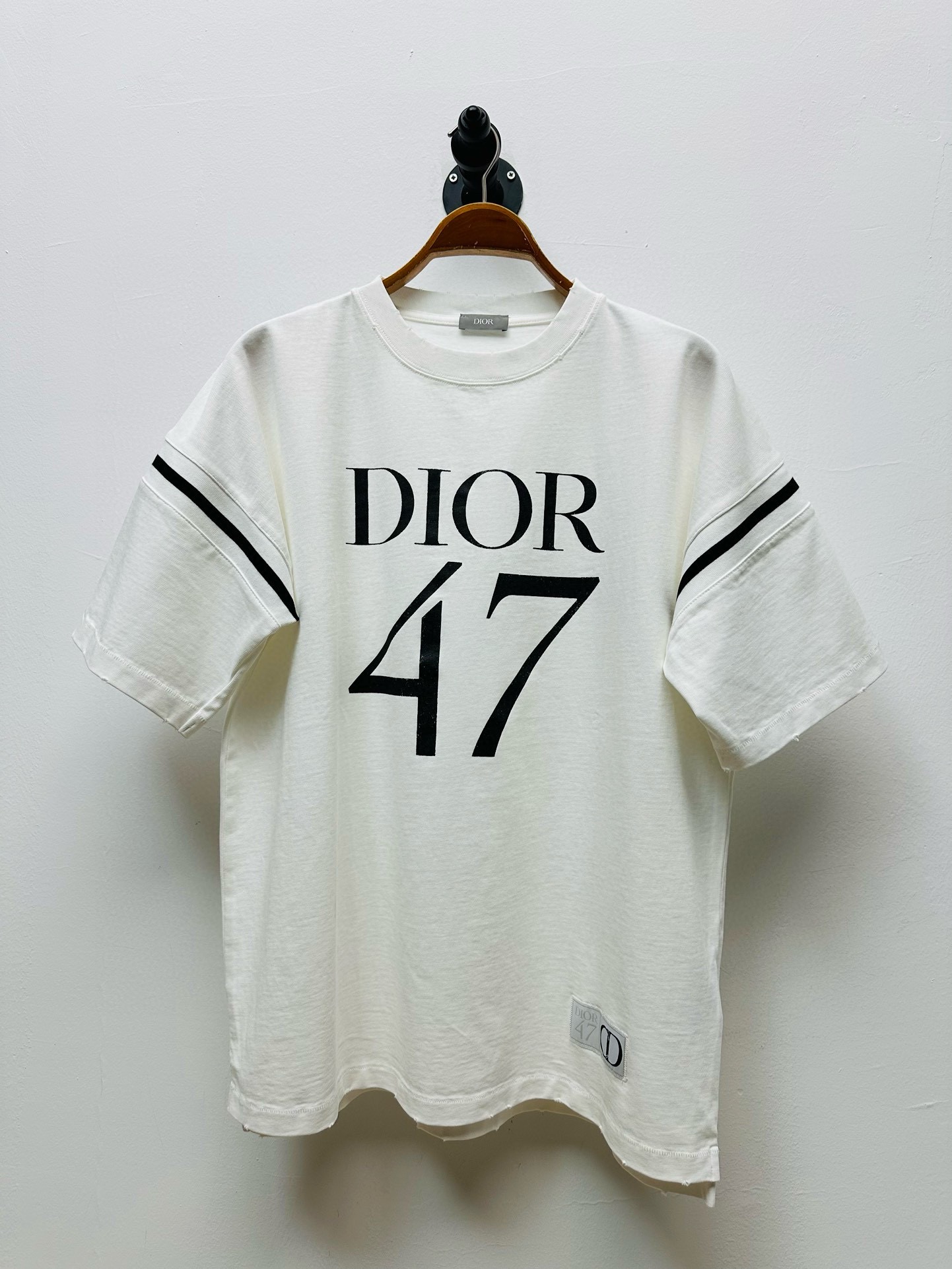 Dior Clothing T-Shirt White Printing Cotton Knitted Knitting 1947 Casual