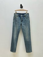 Louis Vuitton Clothing Jeans Blue Embroidery Denim Spring Collection Vintage