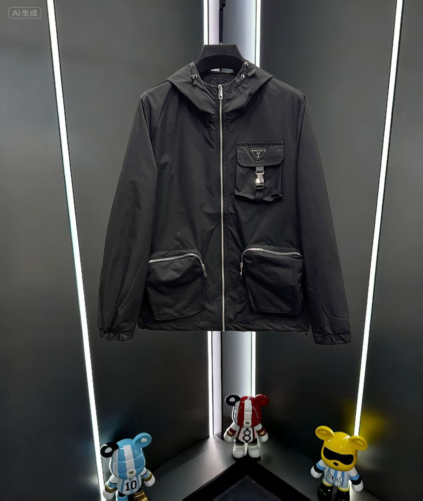 כובעת ג’קט מובילית מדגם פרדה לגברים ונשים – שחור/לבן