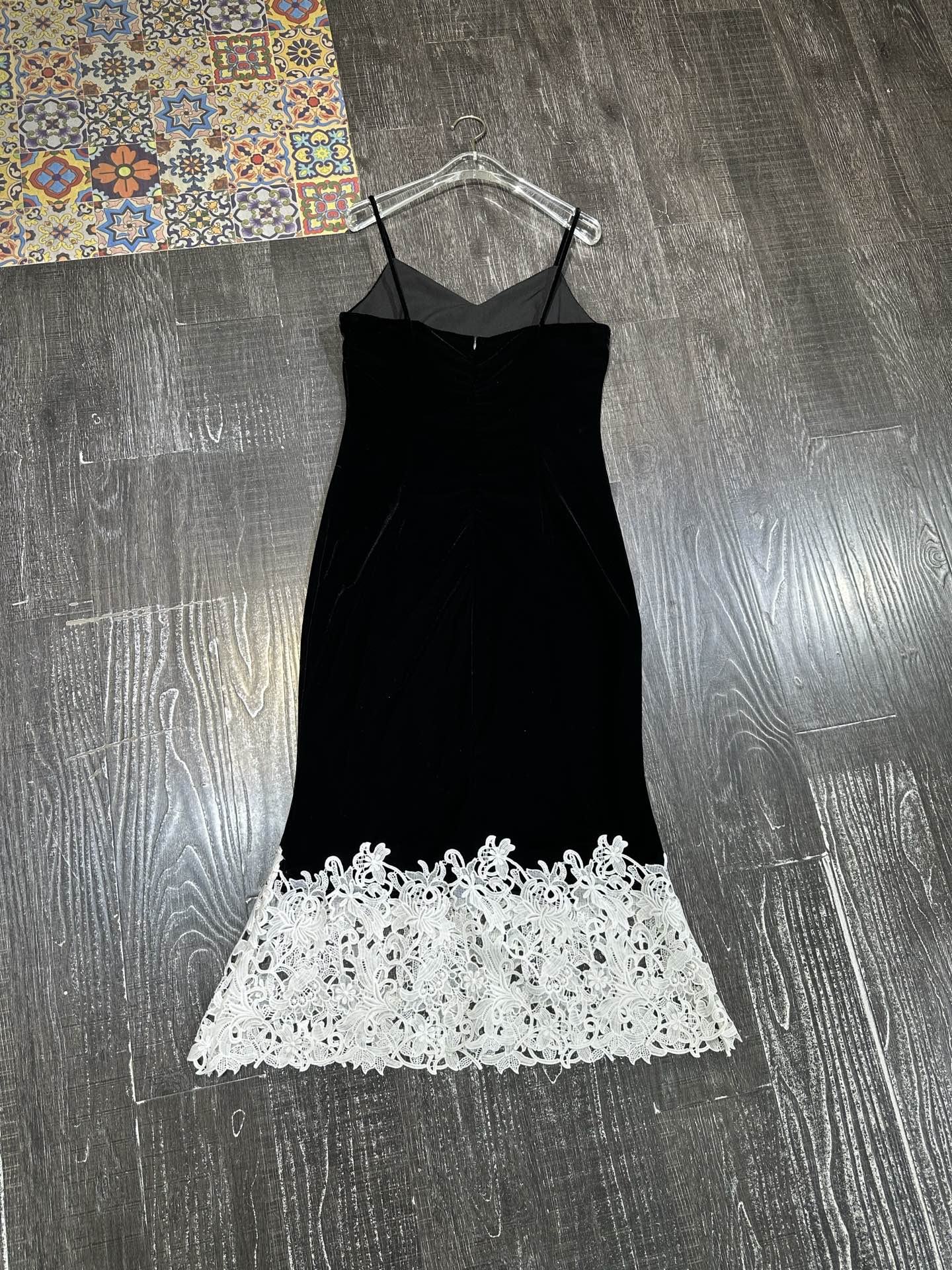 Elegant Velvet V-Neck Lace Trim Dress - Sophisticated and Chic 8 i1755147114260 2152 0 7