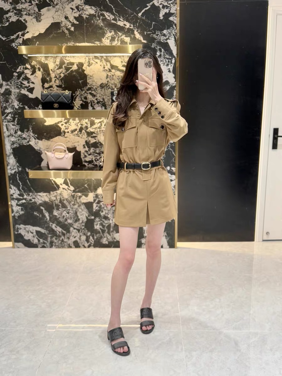 Elegant Women's Khaki Workwear Style Jumpsuit with Belt - Versatile & Chic 1 i1755831579404 7371 0 0