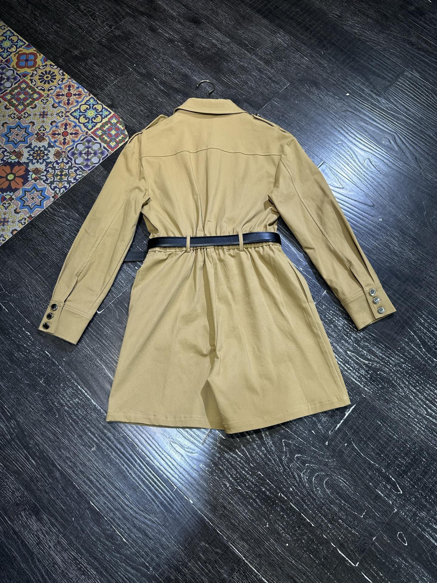 Elegant Women's Khaki Workwear Style Jumpsuit with Belt - Versatile & Chic 8 i1755836573198 6597 0 7