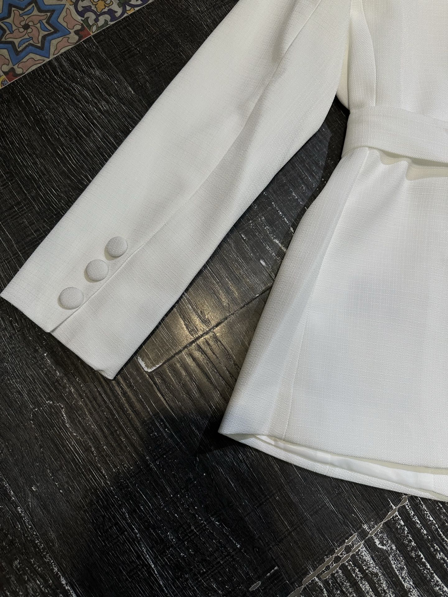 Elegant Women's White Blazer and Wide Leg Pants Set with Floral Detail 9 i1756957690549 5678 0 8
