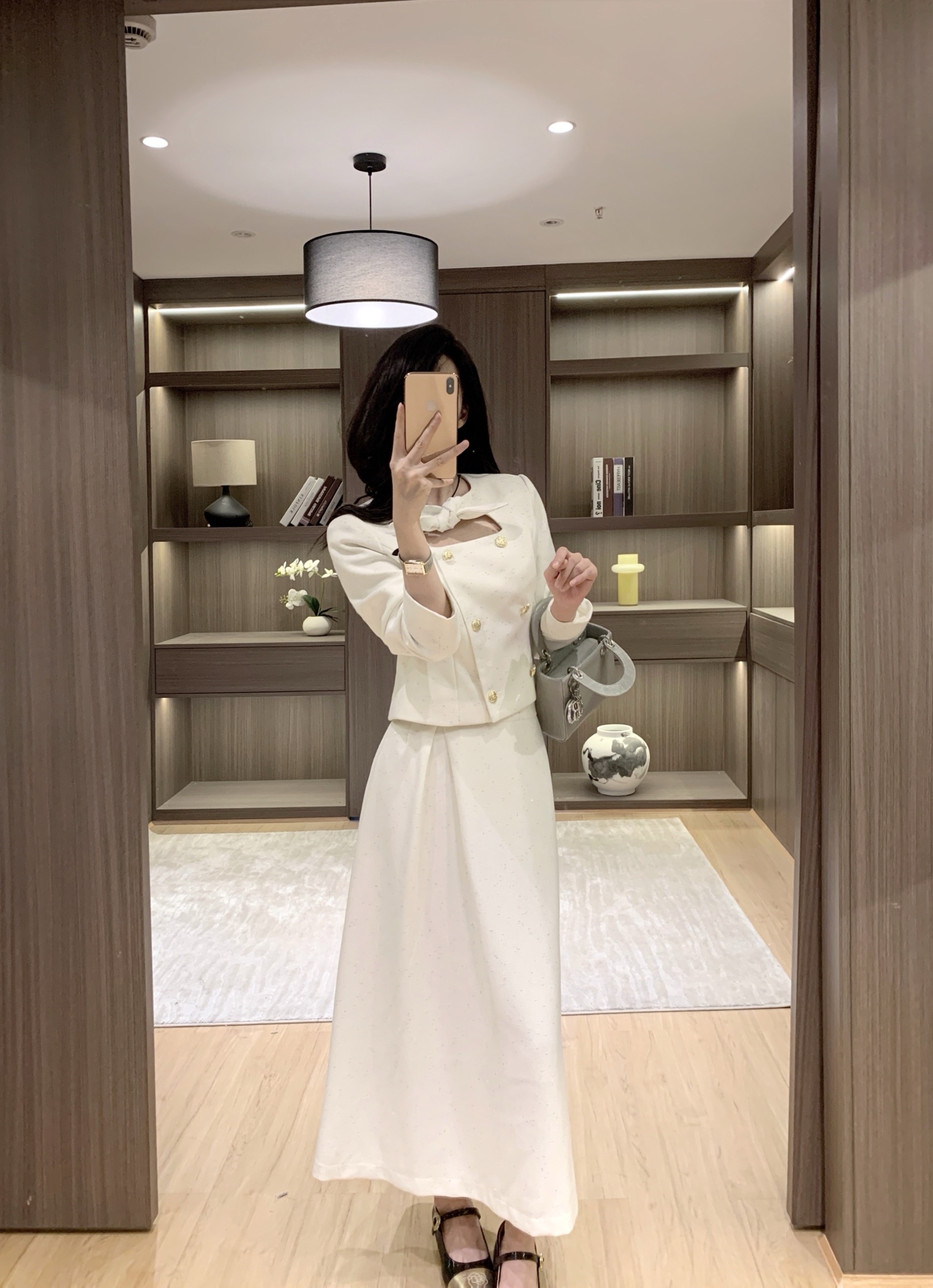 Elegant Women's Suit Set - Neck Tie, Double-Breasted Jacket & High Waist Skirt 1 i1757821365070 5867 0 0
