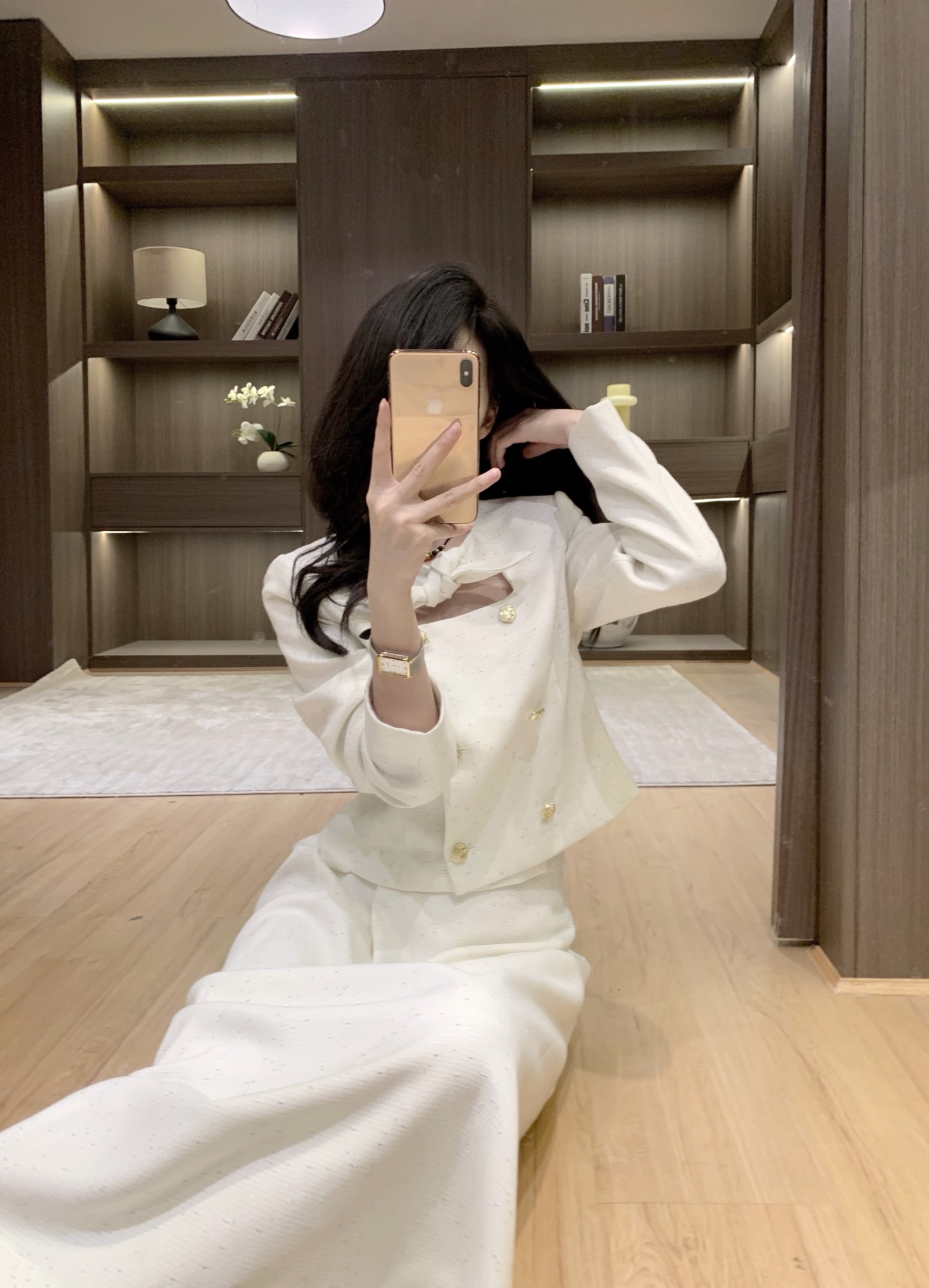 Elegant Women's Suit Set - Neck Tie, Double-Breasted Jacket & High Waist Skirt 3 i1757821365070 9947 0 2