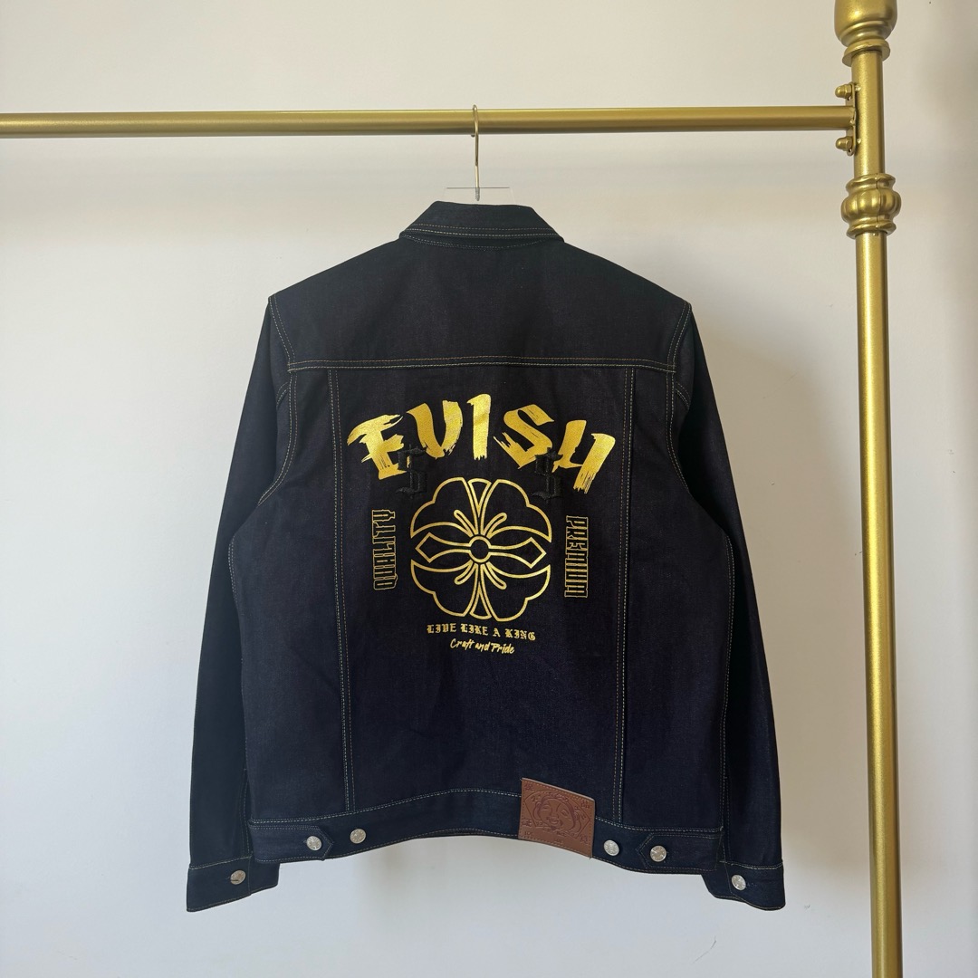 EVISU Fukuok 2024 otoño/invierno nueva chaqueta vaquera de Detroit para hombre con múltiples elementos de est…