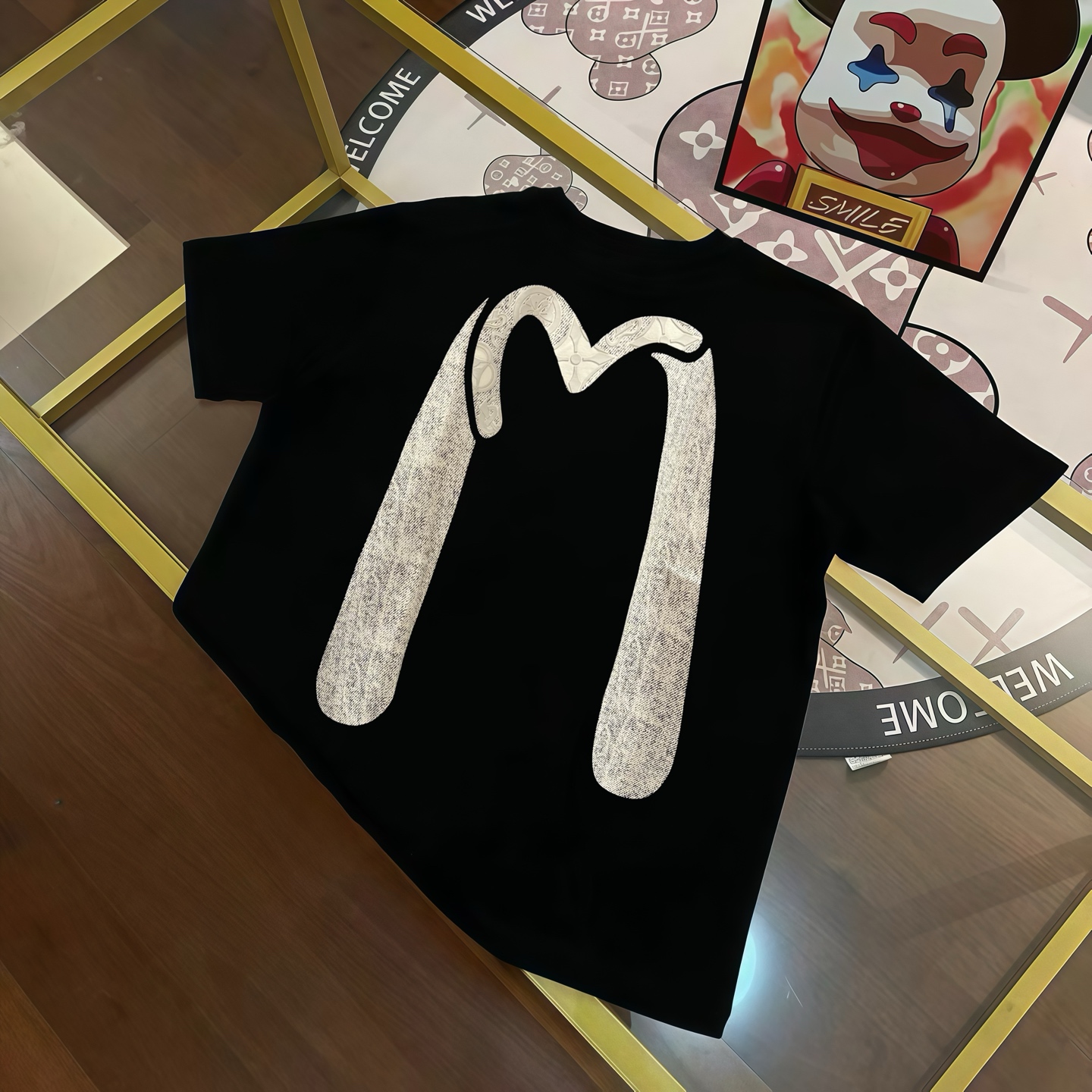 Camiseta de manga corta para hombre, tejido pesado de 300 g, EVISU Fukujin, nueva primavera 2025, estampado d…