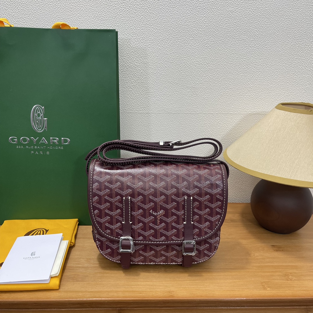 Goyard Double Buckle Messenger Bag Small Hemp Cotton Hemp Fiber Waterproof