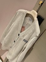 MiuMiu Clothing Cardigans Knit Sweater Khaki Knitting Fall/Winter Collection