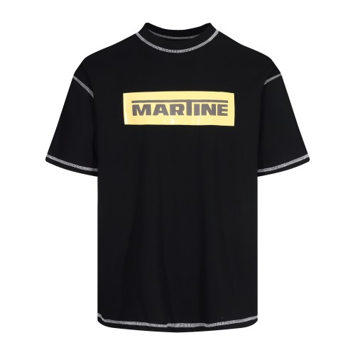 T-shirt Martine Rose Noir Imprimé Logo Unisexe Coupe Décontractée 1 T-shirt Martine Rose Noir Imprimé Logo Unisexe Coupe Décontractée