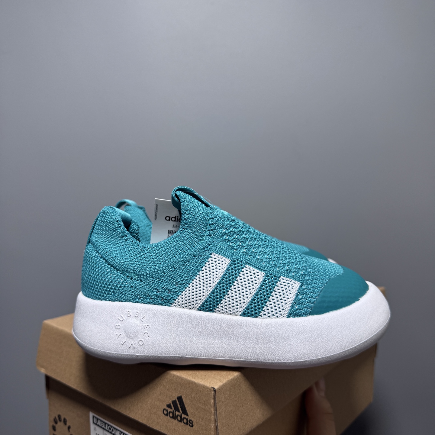 图片[2]-阿廸婴幼学步童鞋将舒适放在首位。超轻、透气的针织鞋面搭配有史以来最柔软的外底。Bubblecomfy 鞋底由一块 EVA 制成，柔韧且超轻。 尺码：22-30-选品中心