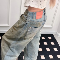 Acne Studios 26SS后袋水钻泥染脏脏牛仔裤 28-34面料采用100%有机长绒棉斜纹牛仔, Acne Studios 26SS后袋水钻泥染脏脏牛仔裤 28-34面料采用100%有机长绒棉斜纹牛仔,