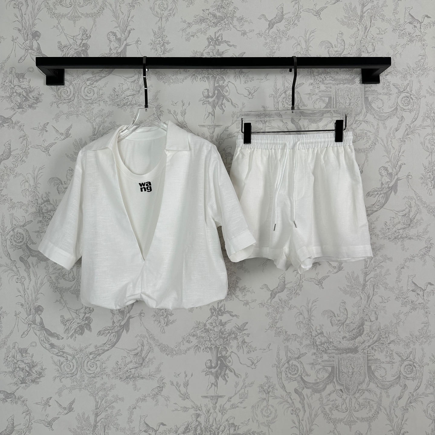 P702 First-class female suit with new New Arrival packaged ❥ 春 春 春 麻 麻 High fashion atmosphere! Sml white pink fabric: linen - 图片 4