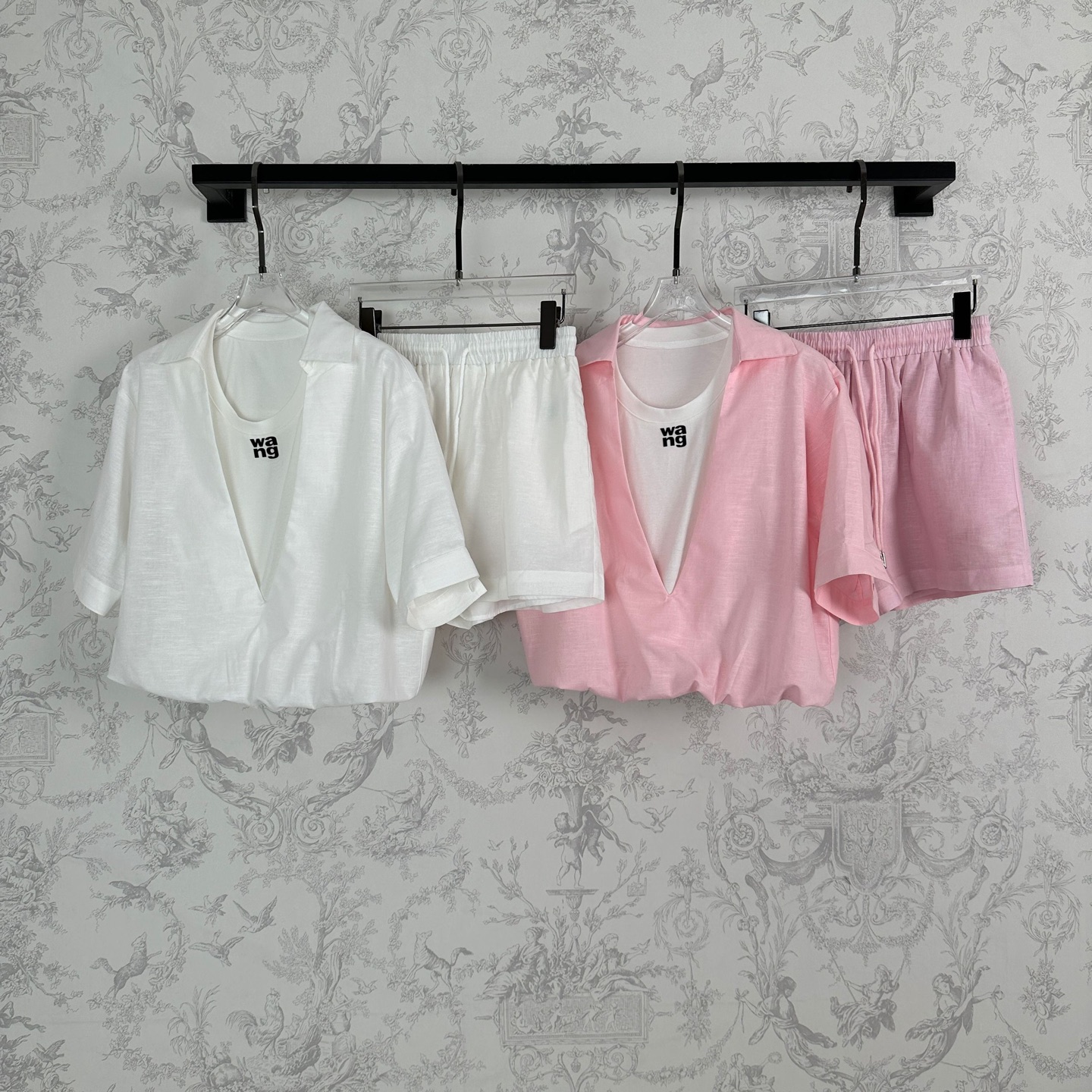 P702 First-class female suit with new New Arrival packaged ❥ 春 春 春 麻 麻 High fashion atmosphere! Sml white pink fabric: linen - 图片 1