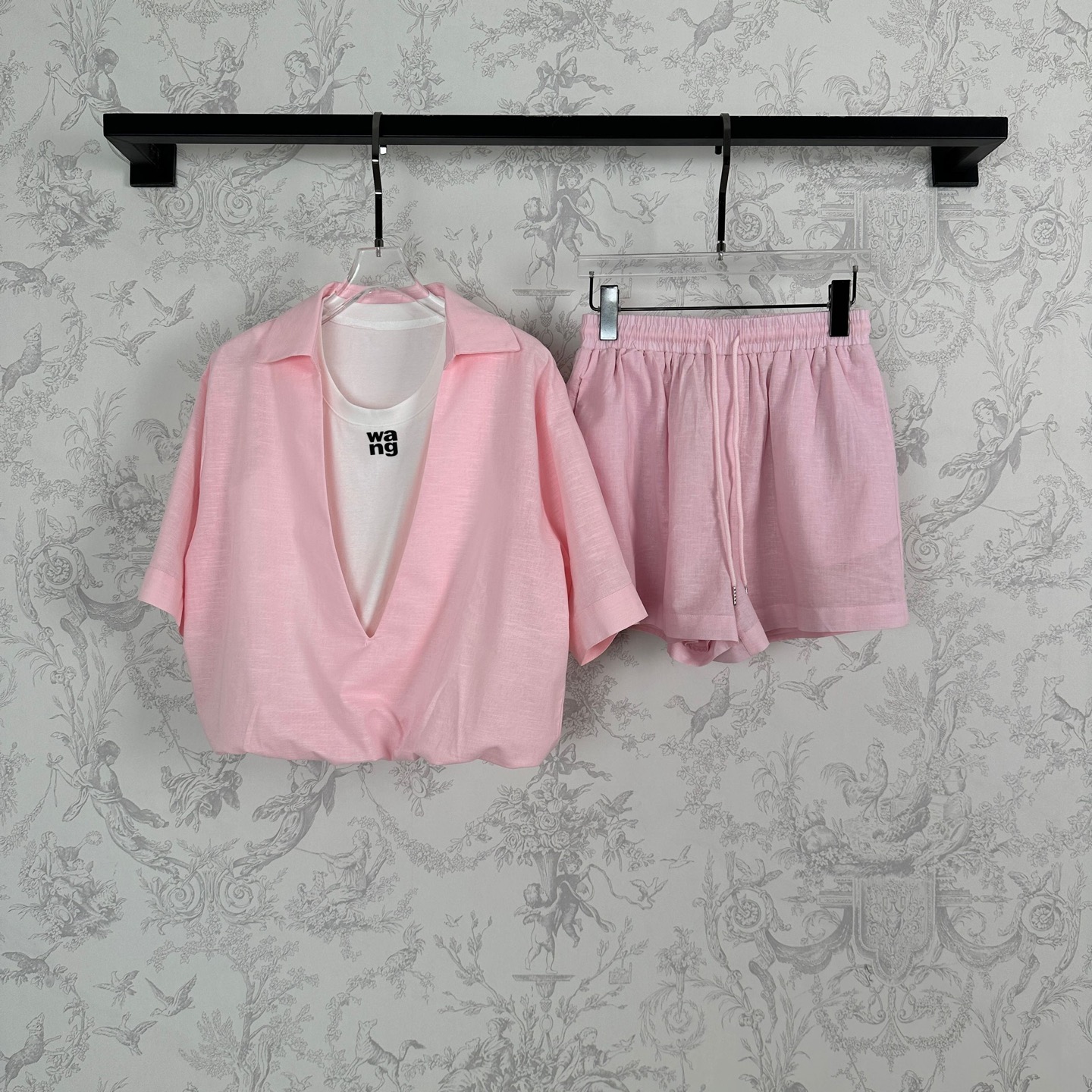 P702 First-class female suit with new New Arrival packaged ❥ 春 春 春 麻 麻 High fashion atmosphere! Sml white pink fabric: linen - 图片 7