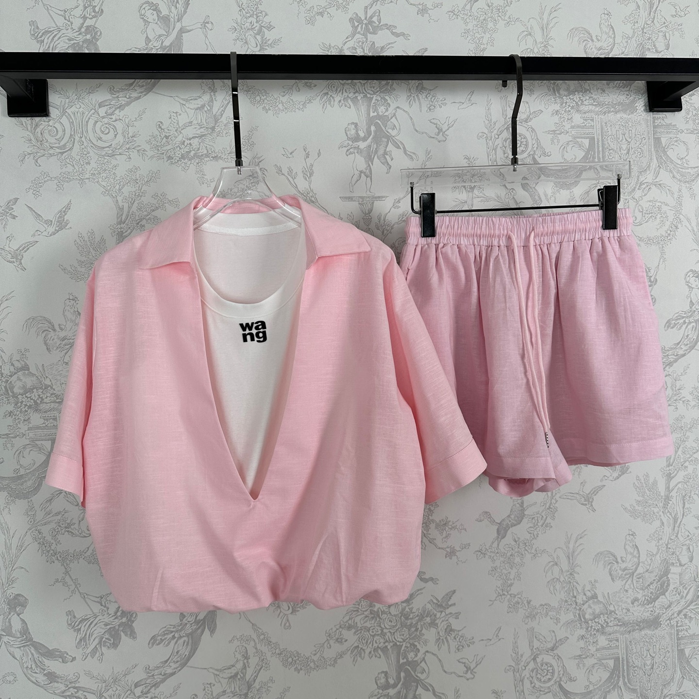 P702 First-class female suit with new New Arrival packaged ❥ 春 春 春 麻 麻 High fashion atmosphere! Sml white pink fabric: linen - 图片 8