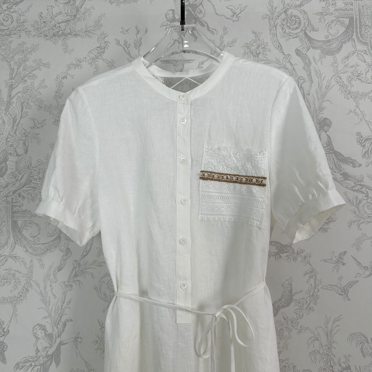 High-Quality Heavy-Handed Female Suit in New Spring Arrivals, White and Yellow Linen Fabric - 图片 8